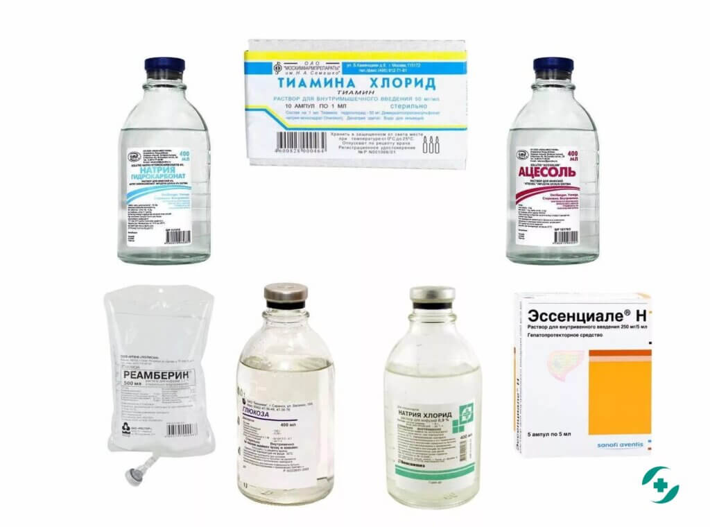 Состав капельницы от похмелья с электролитами и витаминами